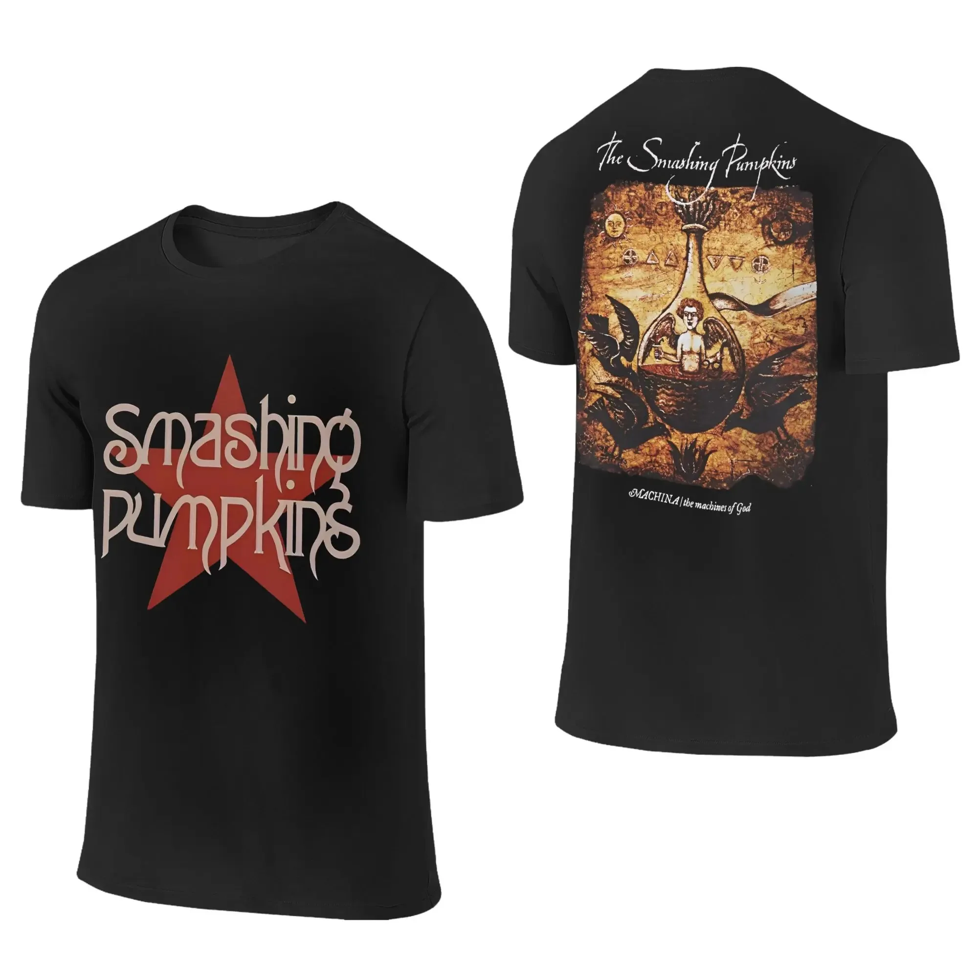 Smashing Pumpkins Band Print T Shirt Women Men Oversized Street Y2k Rock Music Merch T-Shirt Short Sleeve Tee Cotton Clothing
