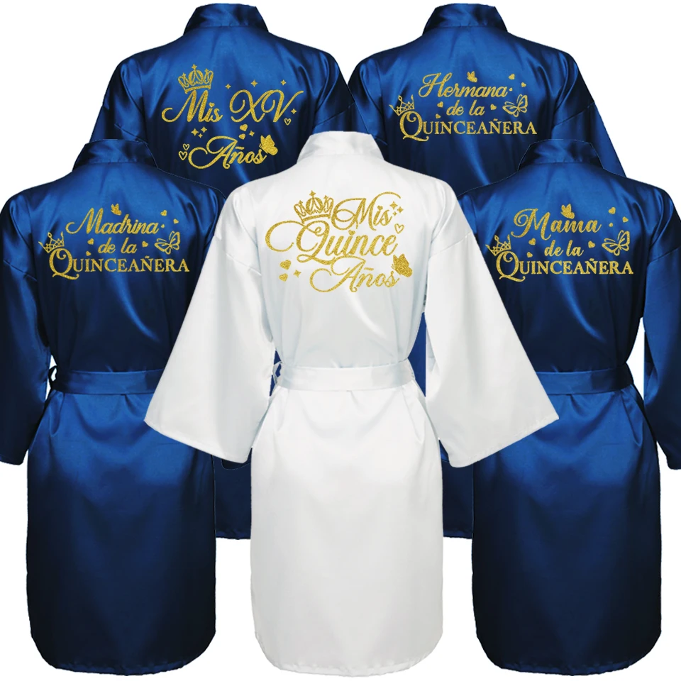 

Mis Quince Años Bathrobe Mama de la Quinceañera Robe Woman Homewear Party Gift