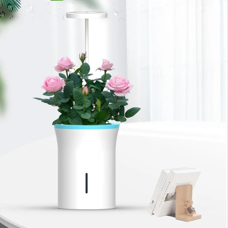 Led Luxury Plant Growth Lamp Creative Self Watering Planter Vertical Flowerpot Interior Decorative Flowerpot