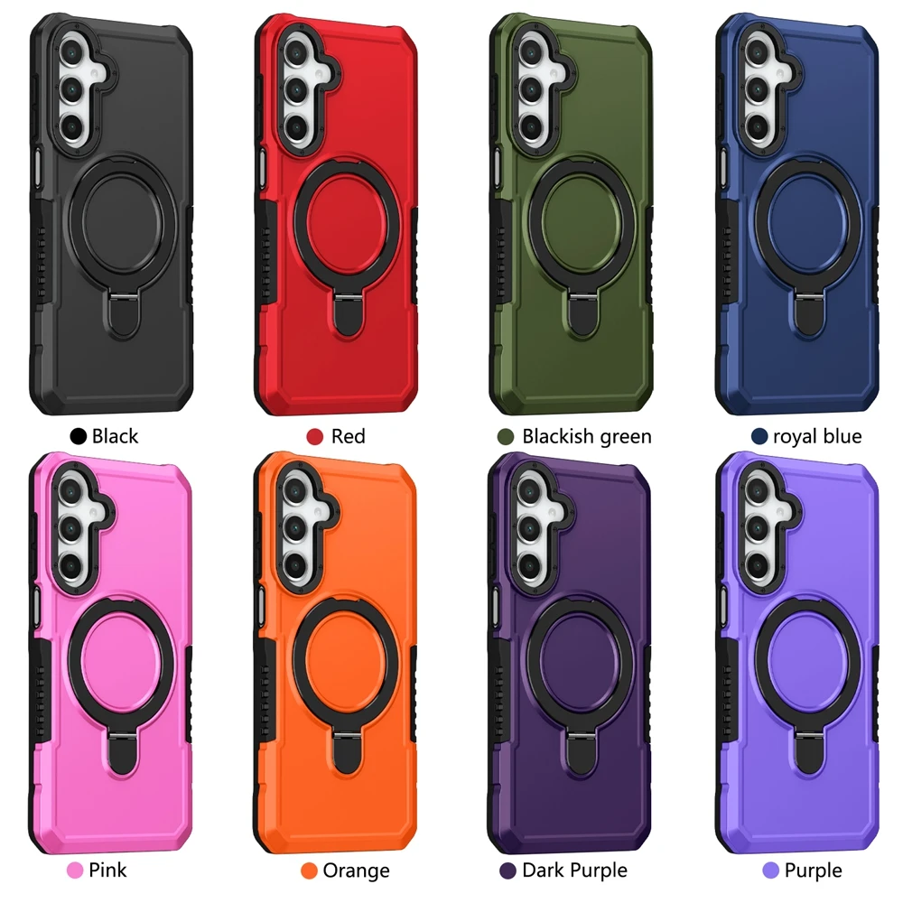 Luxuriöse Panzer-Halterungshülle für Samsung Galaxy A03S A05 A06 A13 A15 A16 A22 A23 A24 A32 A33 A35 A52 A55 mit Ringhalter und Standfunktion – Detail 1