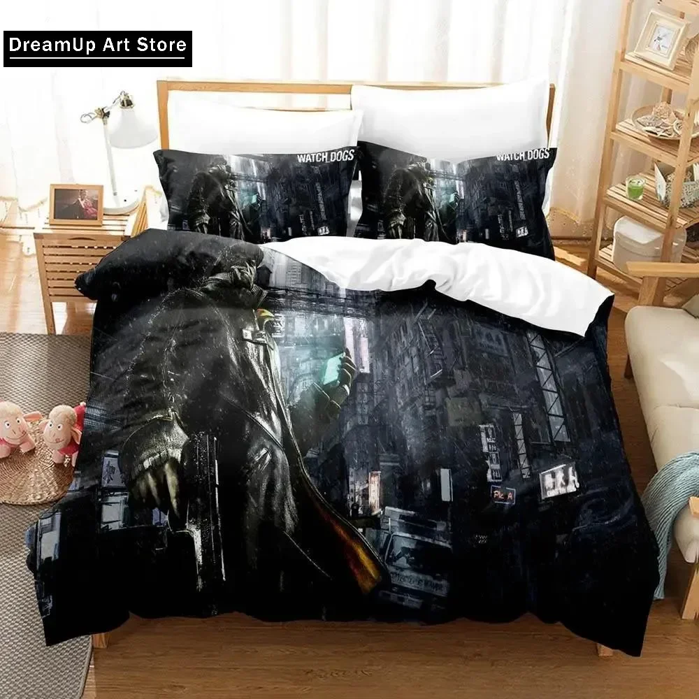 3d Print Game Watch Dogs Bedding Set Cute Quilt Cover Bed Cover With Pillowcase Twin Single Queen King Size Boys Adult Home