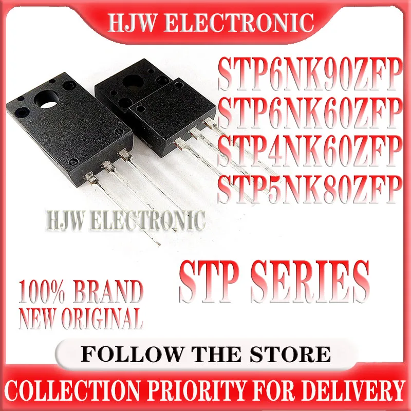 10pcs STP6NK90ZFP P6NK90ZFP TO220F STP4NK60ZFP P4NK60ZFP STP5NK80ZFP P5NK80ZFP STP6NK60ZFP P6NK60ZFP N-Channel MOSFET Transistor