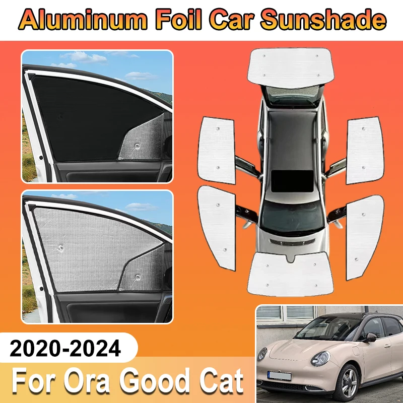 

For Ora Good Cat Accessories GWM Ora 03 Funky Cat 2020-2024 Car Al Foil Sun Shades Window Covers Auto Aluminium Foil Heat Shield