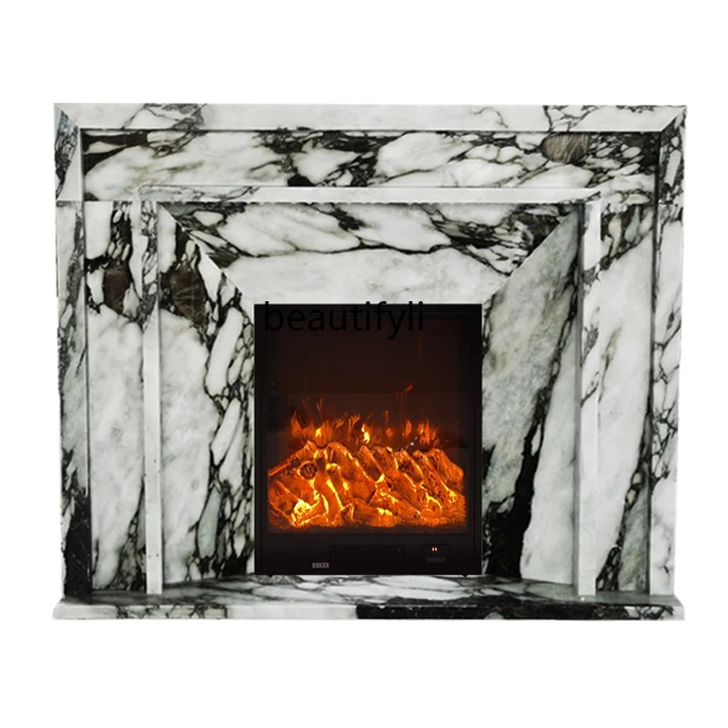 

Marble Arabescato Fireplace Stone Curio Cabinet Decoration European French Fireplace