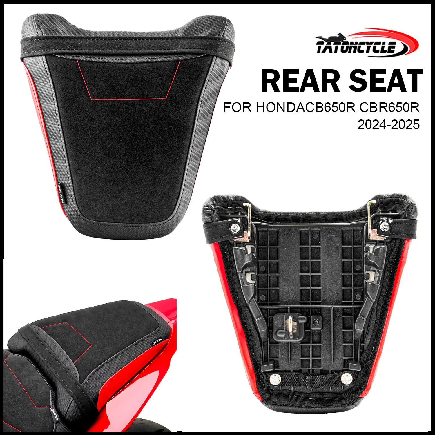 

Motorcycle Rear Solo Seat Sitting Cushion for HONDA CB650R CBR650R 2024 2025 Passenger PU Leather Comfortable Single Seat