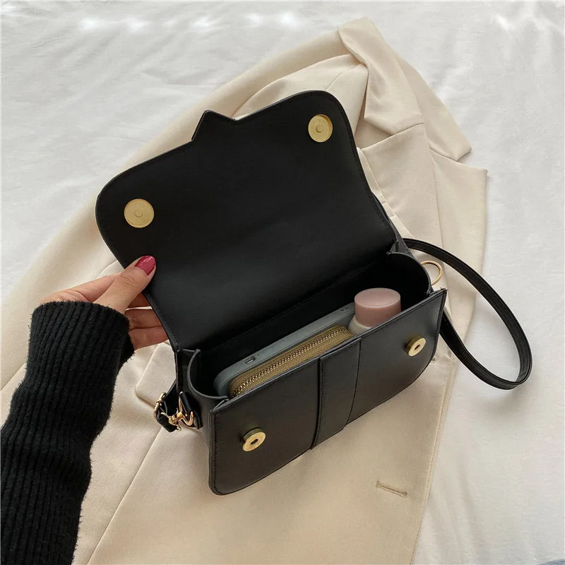 Fashion Trend Crossbody torby dla kobiet solidna skóra torba na ramię z klapką projektant torebki i portmonetki małe kobiety Messenger torby