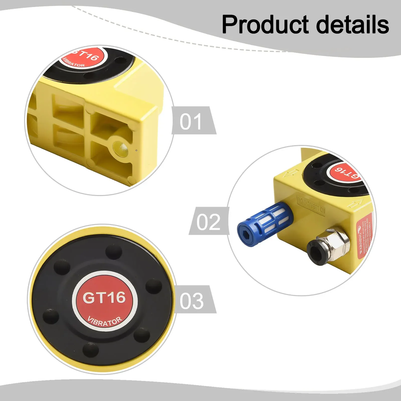 

GT-16 Pneumatic Vibrator Aluminum Alloy Turbine Pneumatic Vibrator Industrial Air PneumaticVibrator With Connector