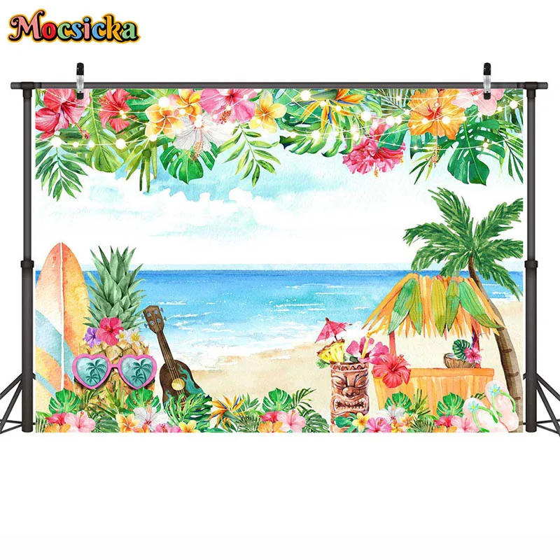 Гавайский Фотофон с кокосовым деревом и цветами