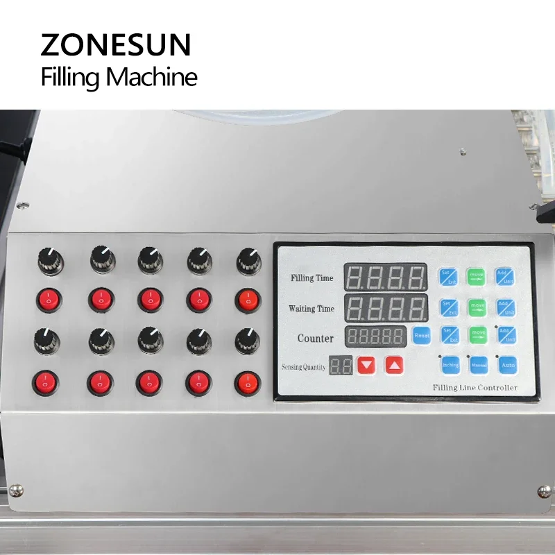 ZONESUN 10 Diving Heads Liquid Filling Machine Peristaltic Pump Vial Tube Chemical Agents Medical With Conveyor