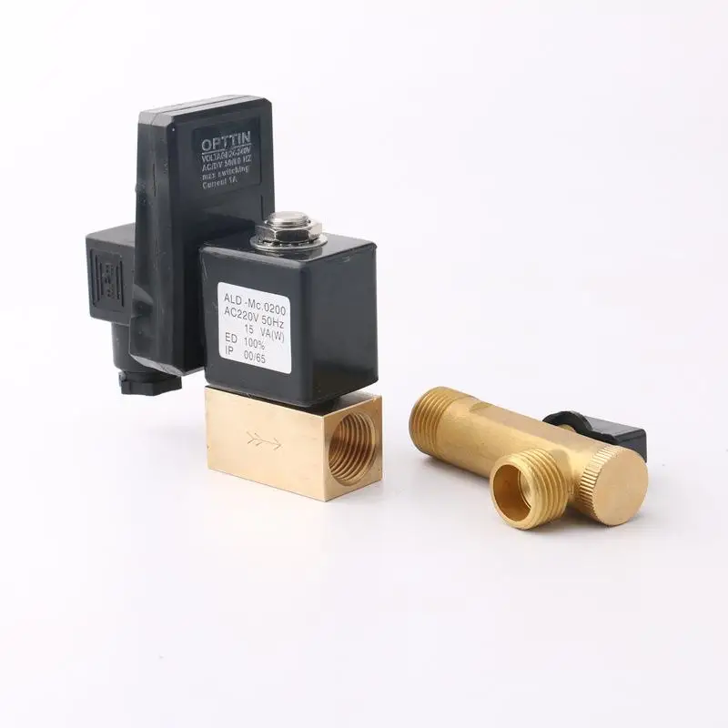 Air Compressor Drainage Timer Solenoid Valve 4 Points Ac220V Automatic Solenoid Valve with Ball Valve