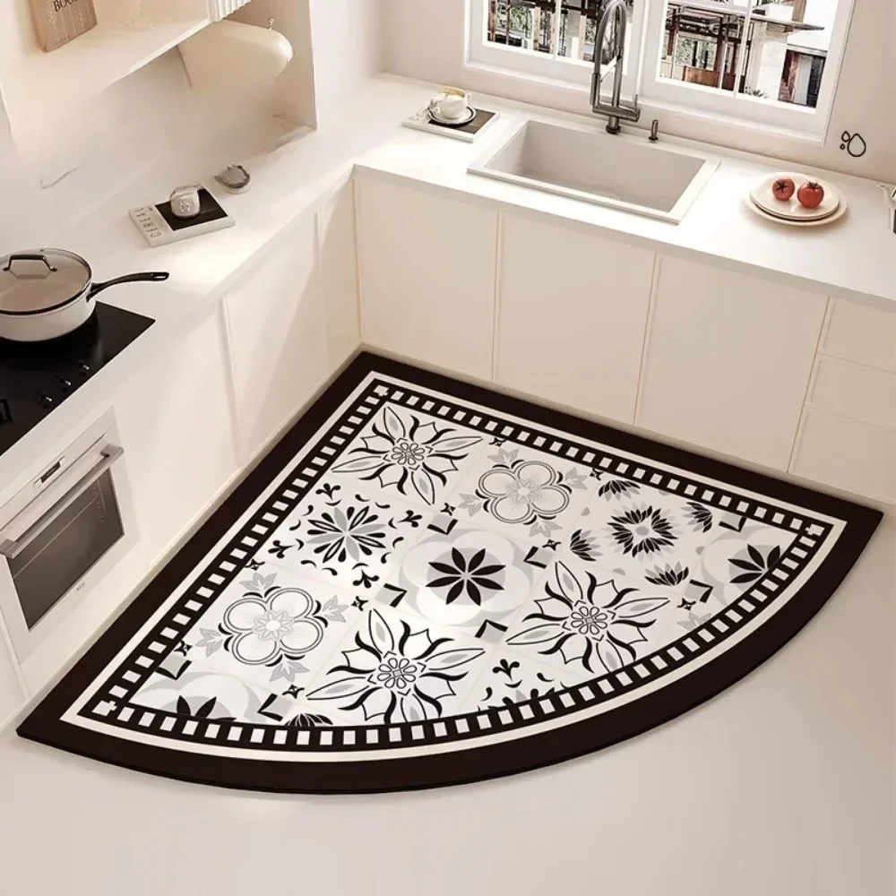 Kitchen Diatomaceous Earth Floor Mat, No Cleaning, Oil Proof, Waterproof, Anti Slip, Heart-shaped Foot Mat Absorbent Door Carpet