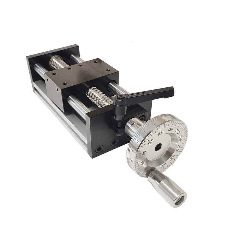 linear-guide-sliding-table-motion-module-with-transmission-ball-screw-manual-rocking-wheel-and-cross-lifting-mechanism