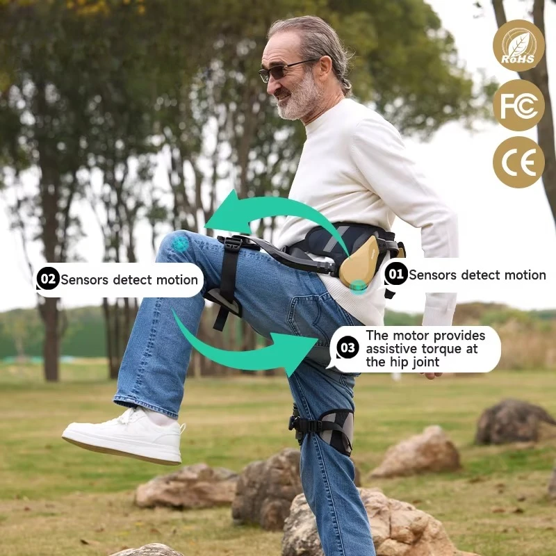 Smart Bionic Exoskeleton Leg Support 2kg Ultra Lightweight Walking Assistant Robot For Elderly Knee Relief