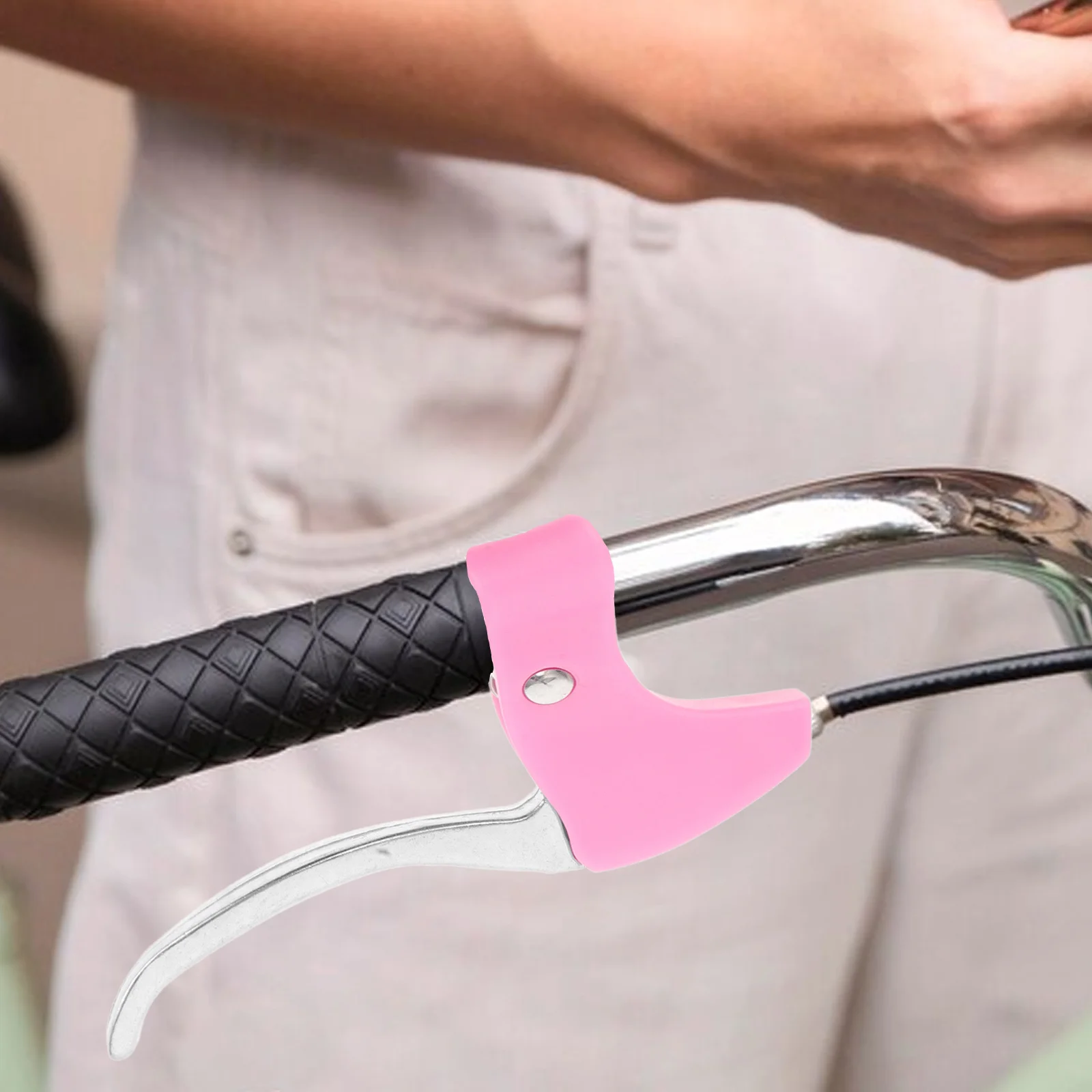 2Pcs Bike Brake Handles Stable Material Improved Braking Performance Stylish Design Female Riders Versatile Bicycles Accessories