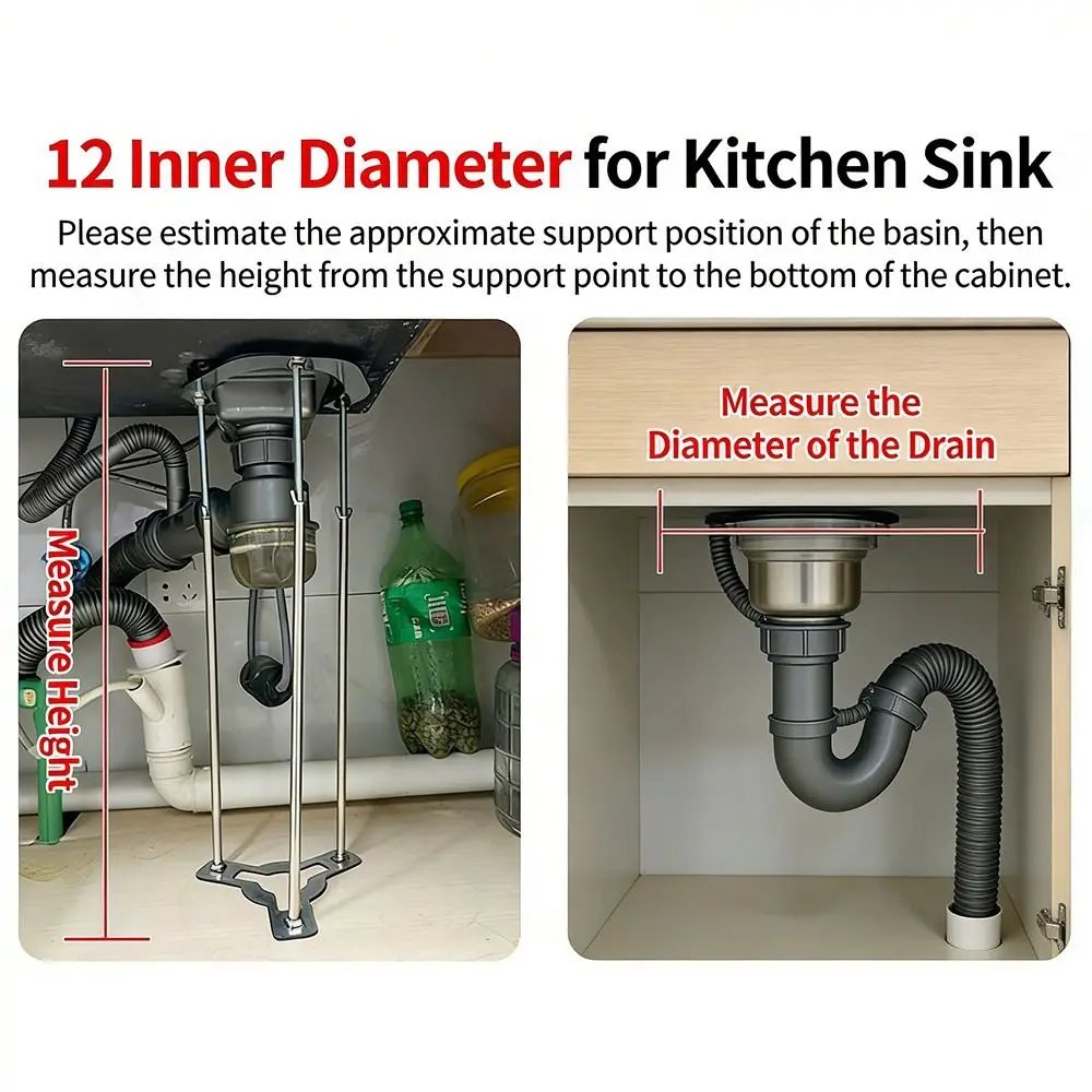Stainless Steel Undermount Sink Supports Adjustable Multifunctional Kitchen Sink Brackets Long-Lasting Durability