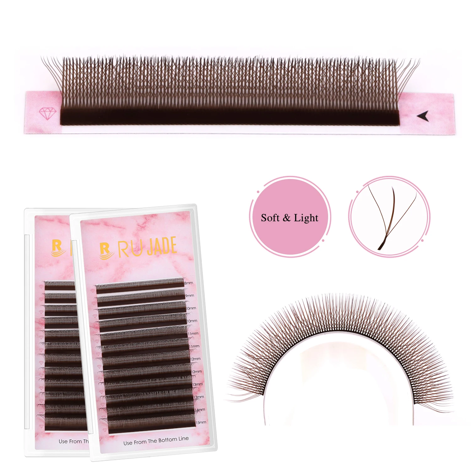 

NEW Brown 3D Fairy W Shaped Eyelash Extension Wispy 3D Spike Lashes Premium Premade Bloom Fan 2D 4D 5DW Clover Lashes Hand-Woven
