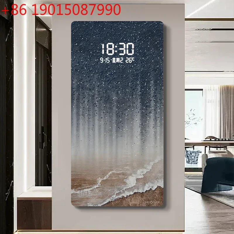 Digital Aesthetic Wall Clock Luxury Interior Classic Style Luminous Bedroom Clock Wall Art Mural Reloj Pared Room Decorations