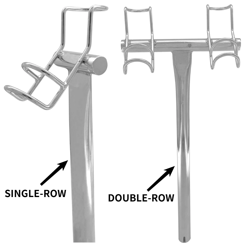 Single/Double Row 316 Stainless Steel Fishing Rod Holder for Fixing Marine Hardware Yacht Accessories