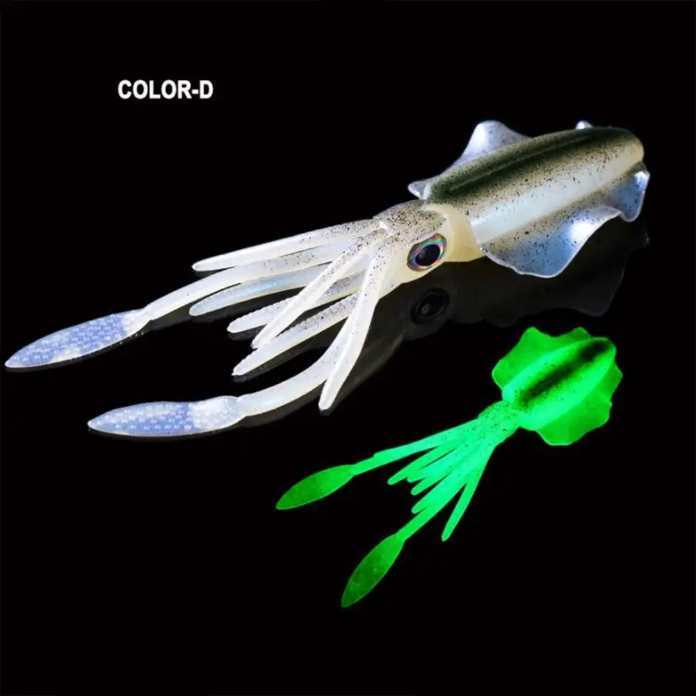 

3d Eyes Fishing Lure Glow-in-the-dark Soft Squid Lure with Colorful 3d Eyes for Trolling Fishing 15cm/20g Artificial for Sea