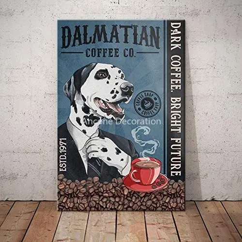 

Dalmatian Dog Coffee Retro Metal Tin Sign Vintage Sign for Home Coffee Garden Wall Decor