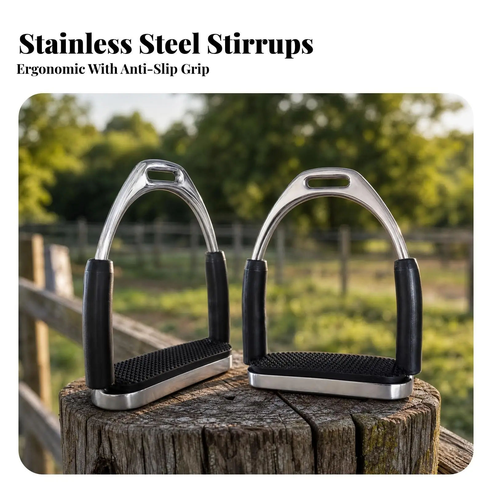 Durable Safety Riding Stirrup for Horseback Riding with Textured Grip and Side Covers for Secure Footing
