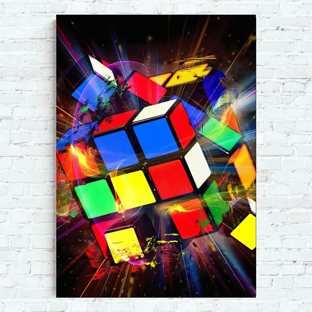 Intellectual R-Rubiks Exercises C-Cube Poster Home Office Wall Bedroom Living Room Kitchen Decoration Painting