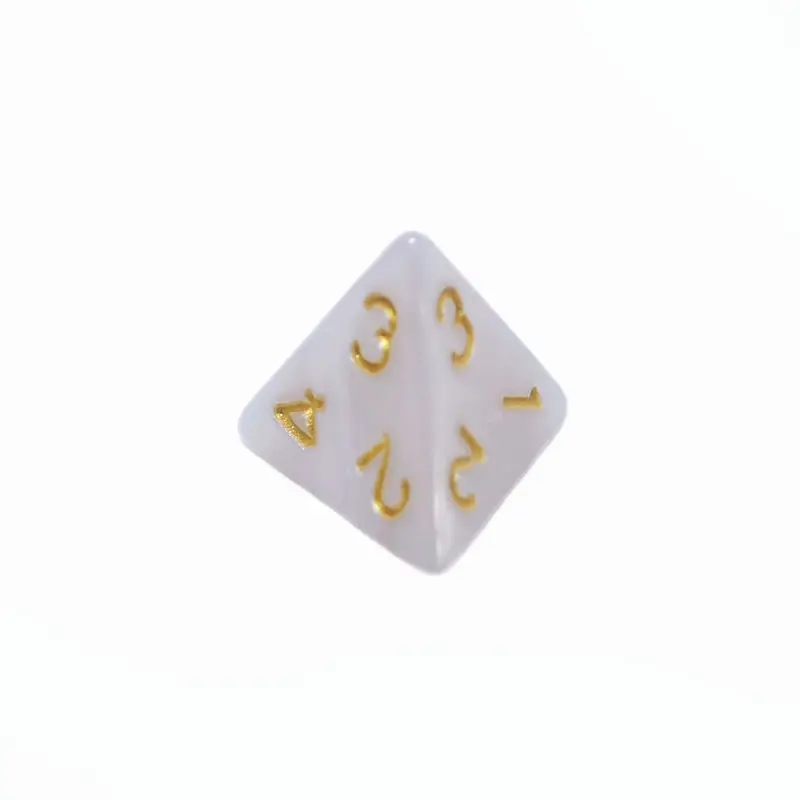 8PCS D4 4-sided Pearl Digital Dice Math Teaching Aids Colorful Tabletop Board Games Multi Side Dice Toy Tabletop Game Accessory