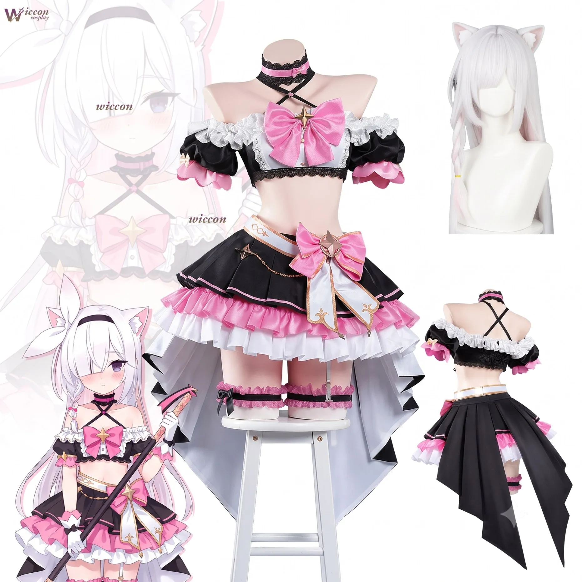 Blue Archive Magical Plana Full Cosplay Gear for Party Shooting & Cute Lolita Costume Anime Character Halloween Theme Party
