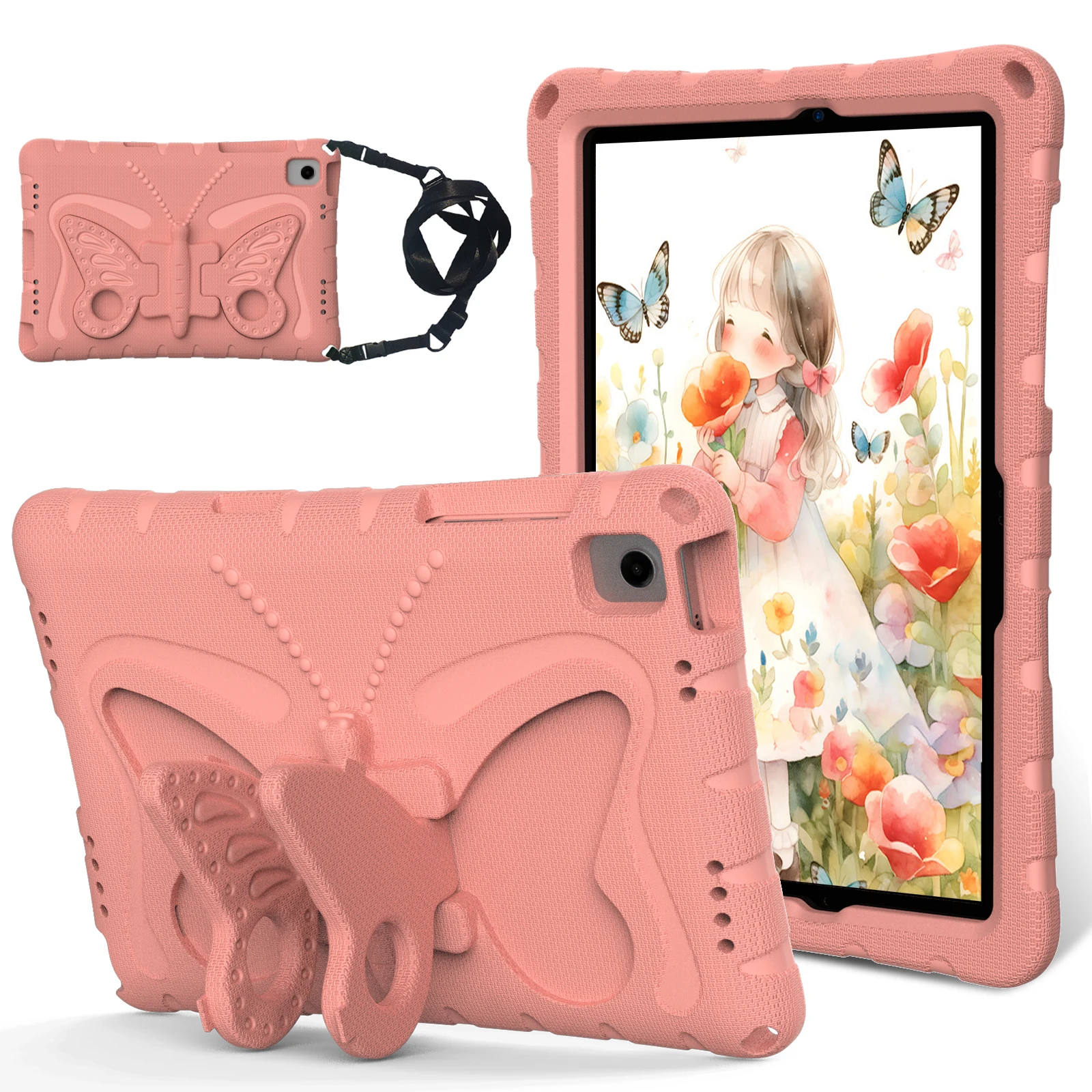 

EVA Butterfly Kids Case For Galaxy Tab A9 8.7" Plus 11" A7 Lite SM-X110 X115 X210 X216 T220 T225 Stand Cover For A 8.0 T290 T295