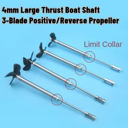 1pc 4mm L20cm StainlessSteel RC Boat Shaft+3-Blade Positive&Reverse Screw Propeller+L10cm Shaft Sleeve+Coupling-A/Cardan Joint-B