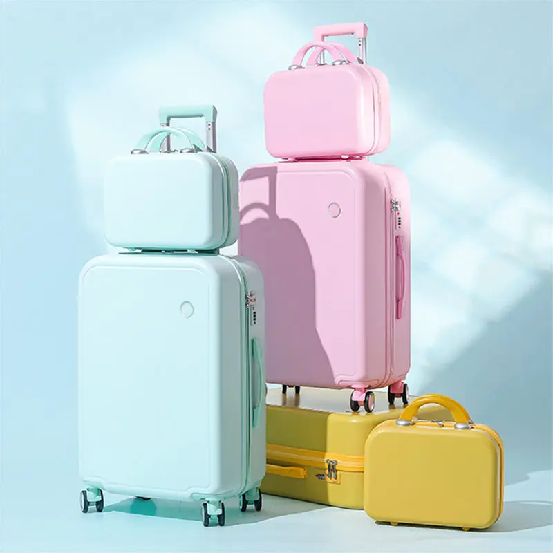 Solid Color Luggage 24 Inch Small Fresh Luggage Case Female Light Male 26 Student Boarding Bag Koffers Op Wieltjes Suitcase