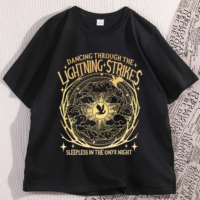 

Onyx Storm Dancing Through The Lightning Strikes Comfort Colors Shirt, Fourth Wing Inspired Shirt, Dragon Lover Tshirt