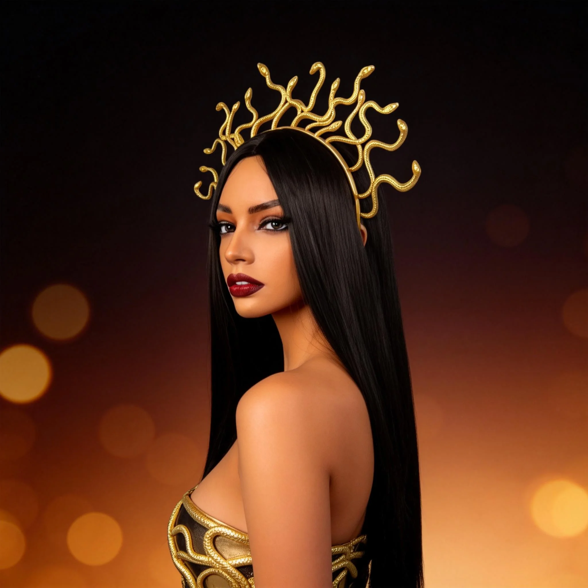 Women Medusa Snake Shape Headpiece Cosplay Girl Headwear Anc