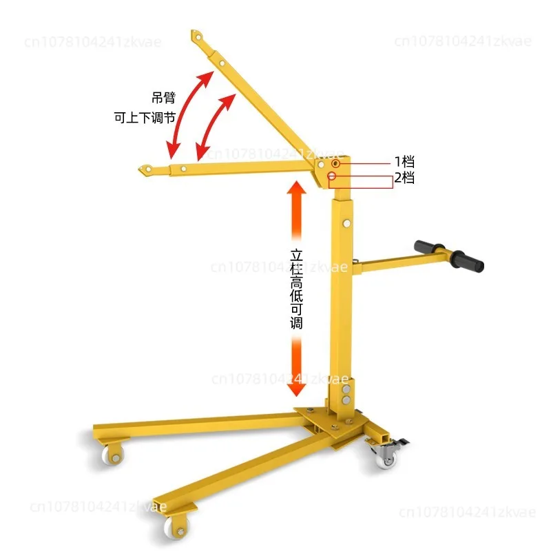 

Mobile small crane, small portable foldable hand-crank electric small crane, household lift crane hoist