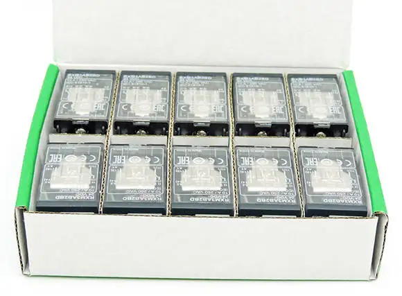 10 pcs RXM3AB2BD Harmony, Miniature plug-in relay, 10 A, 3 CO, with LED, with lockable test button, 24 V DC