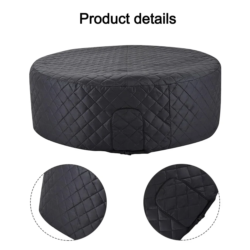 Inflatable spa tub cover with weatherproof and heat retention features to help maintain water warmth during For winter