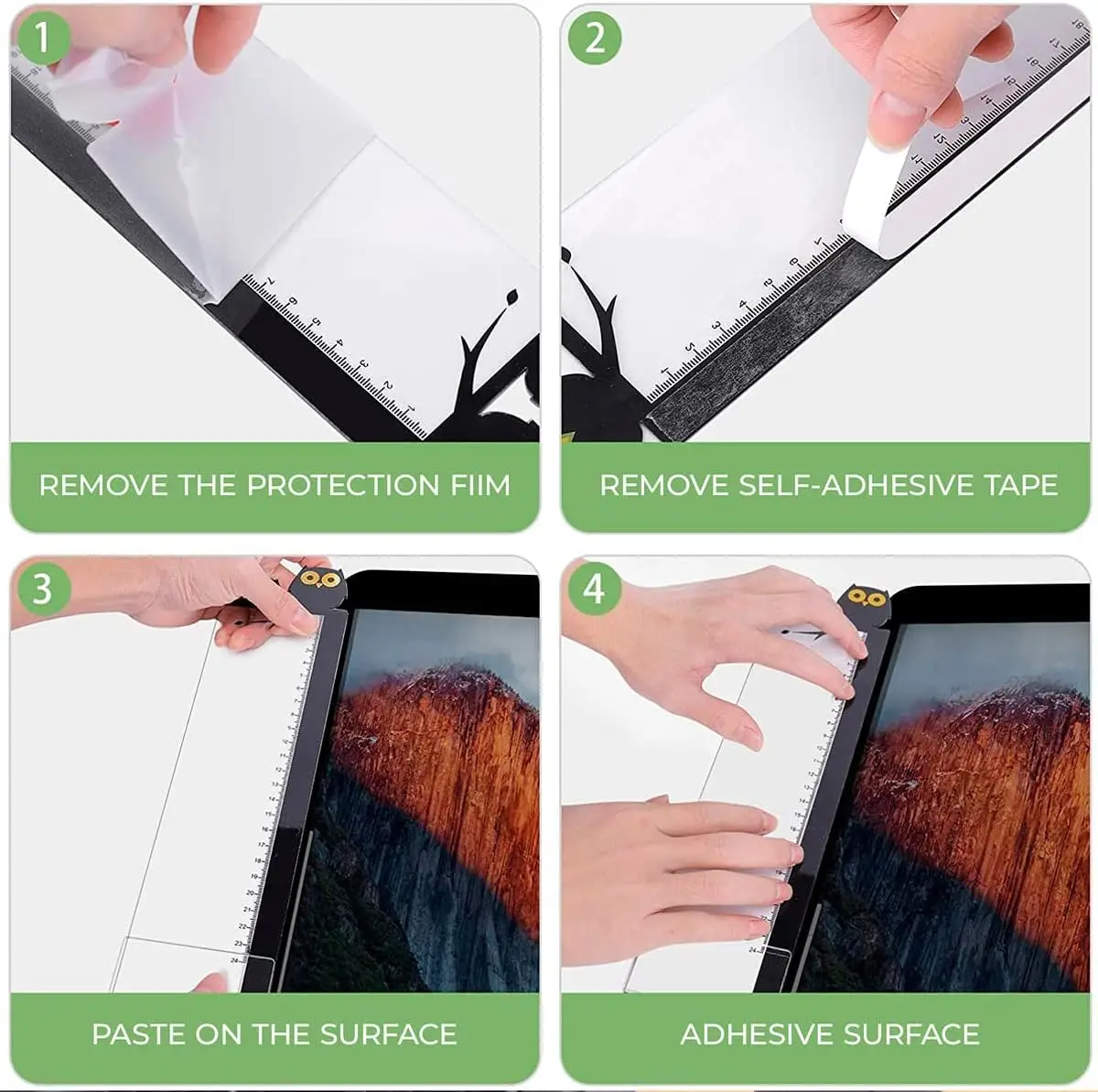 Memo Board for Computer Monitor -2Pcs Computer Monitor Memo Board Transparent Sticky  Desk Organizer Acrylic PC Monitor Side Pan