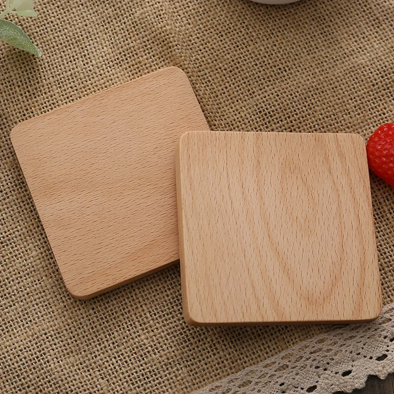 Wooden coaster Creative wooden Japanese tea ceremony cup holder Beech insulation pad Walnut mat Coffee coaster