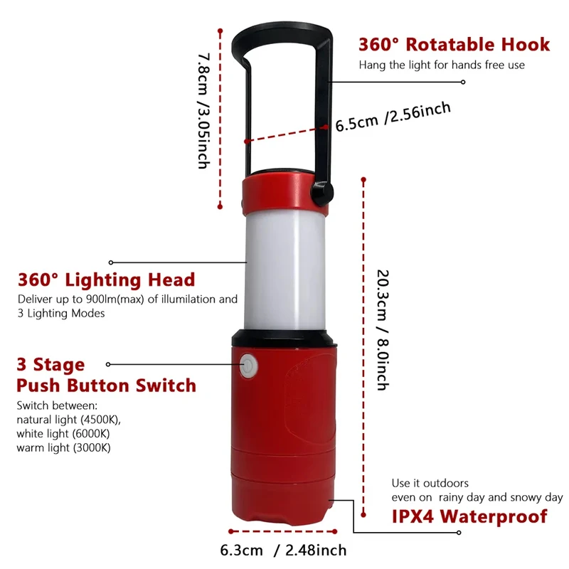 Luz de patio inalámbrica de alta potencia para Milwaukee, Makita, Bosch, batería de litio de 10,8 V, 12V, iluminación de taller manual, luz de trabajo, 900lm