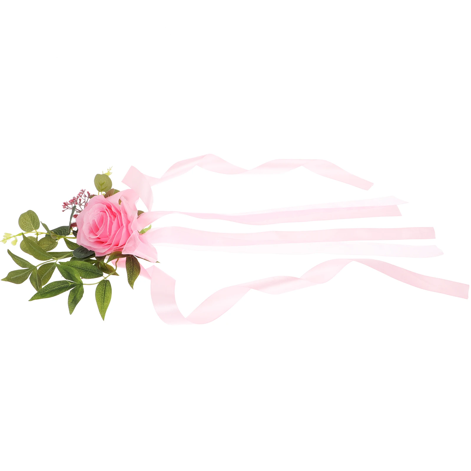 

Artificial Flower Decoration Wedding Chair Flowers Pink Silk Cloth Child Ceremony Outdoor Durability Chair Back Ornament Banquet