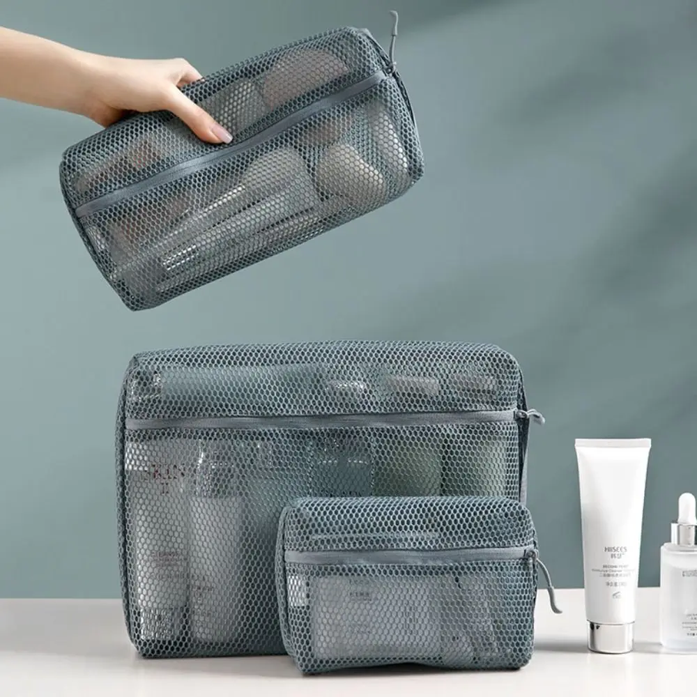 

Fashion Zipper Mesh Makeup Bag Transparent Lipstick Bag Mesh Cosmetic Bag Organizer Case Wash Pouch Storage Toiletry Bag Unisex