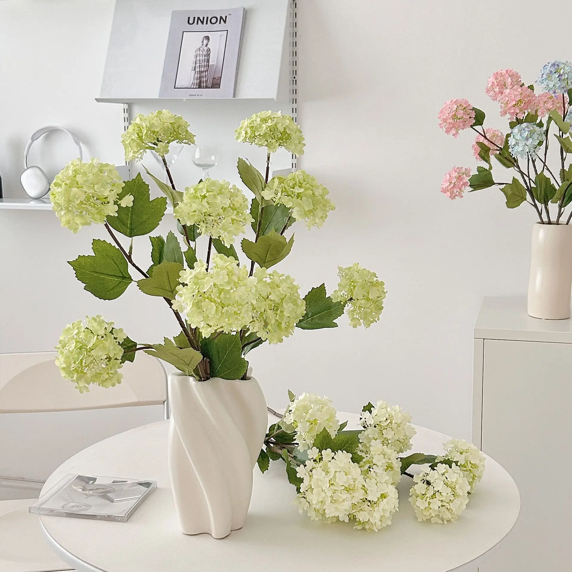 77cm Artificial Hydrangea Flowers Home Living Room Wedding Arch Floral Photography Prop Table Flower Arrangement Decor 3