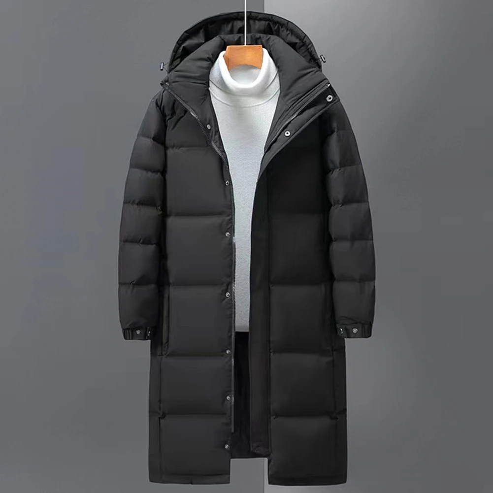 Solid-Color Cotton Padded Jacket With Pockets All-Matched Warming Long-Sleeve Coat For Indoor Outdoor