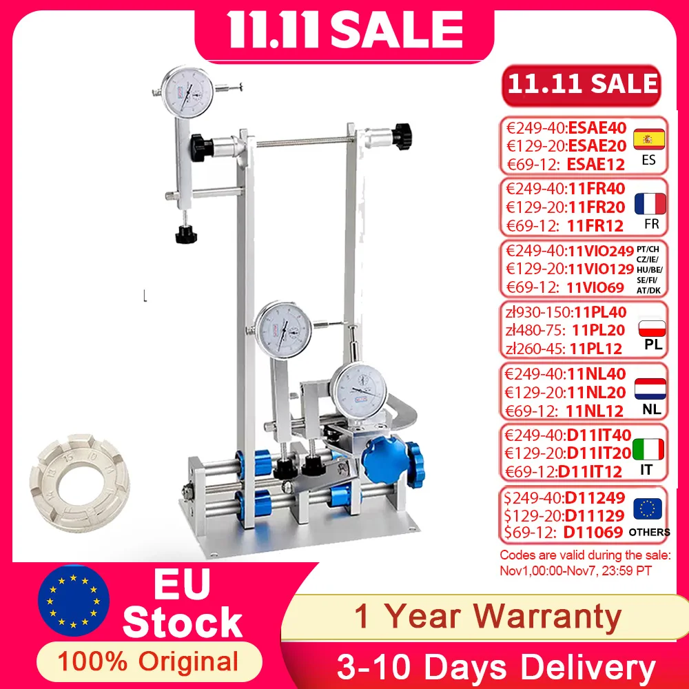 LOKEEVAN support de réglage de roue de vélo vtt outils de réparation de roue de vélo de route avec jauge à cadran pour dégagement rapide et axe traversant