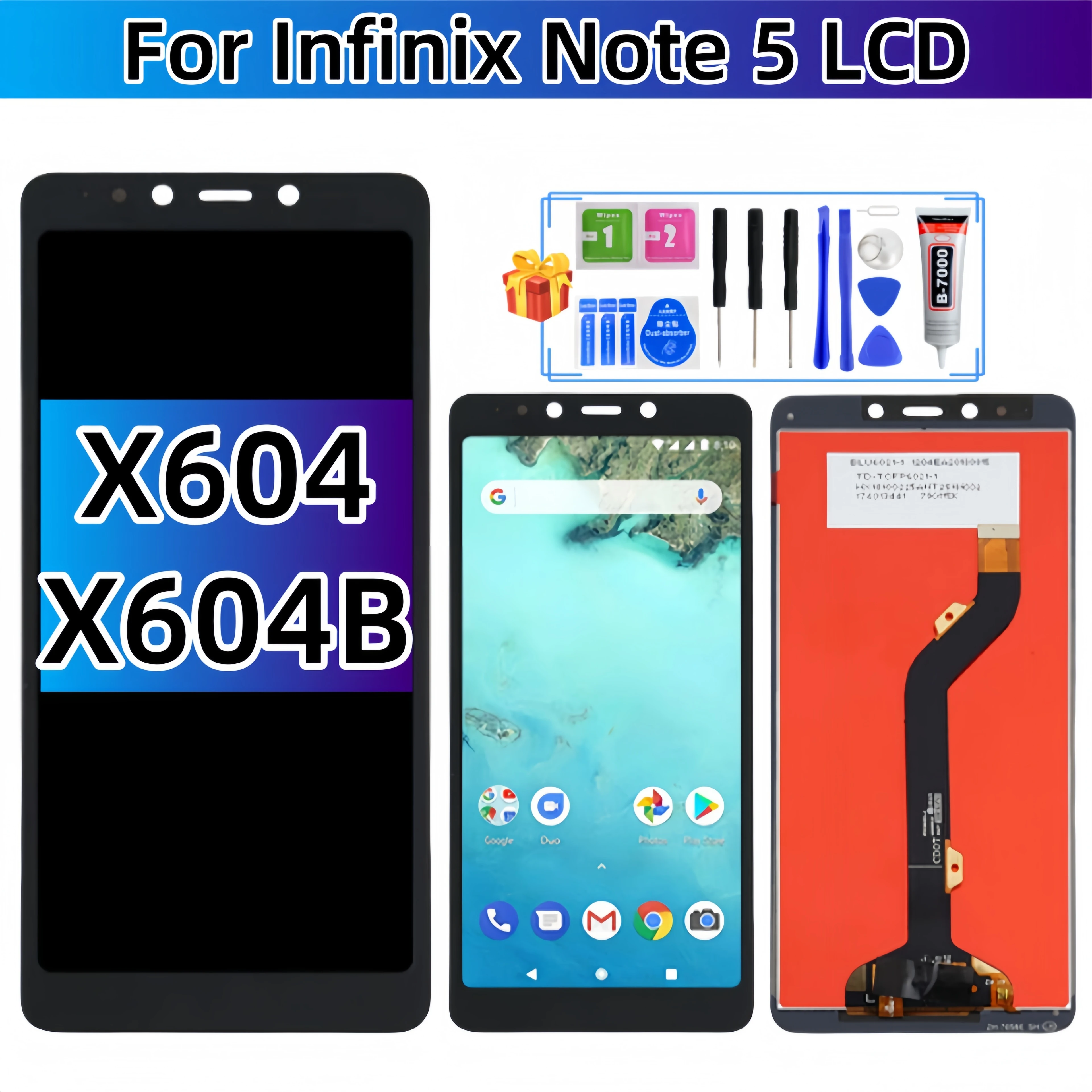 شاشة LCD تعمل باللمس الجمعية ، قطع الغيار ، Infinix Note 5 ، X604 ، X604B