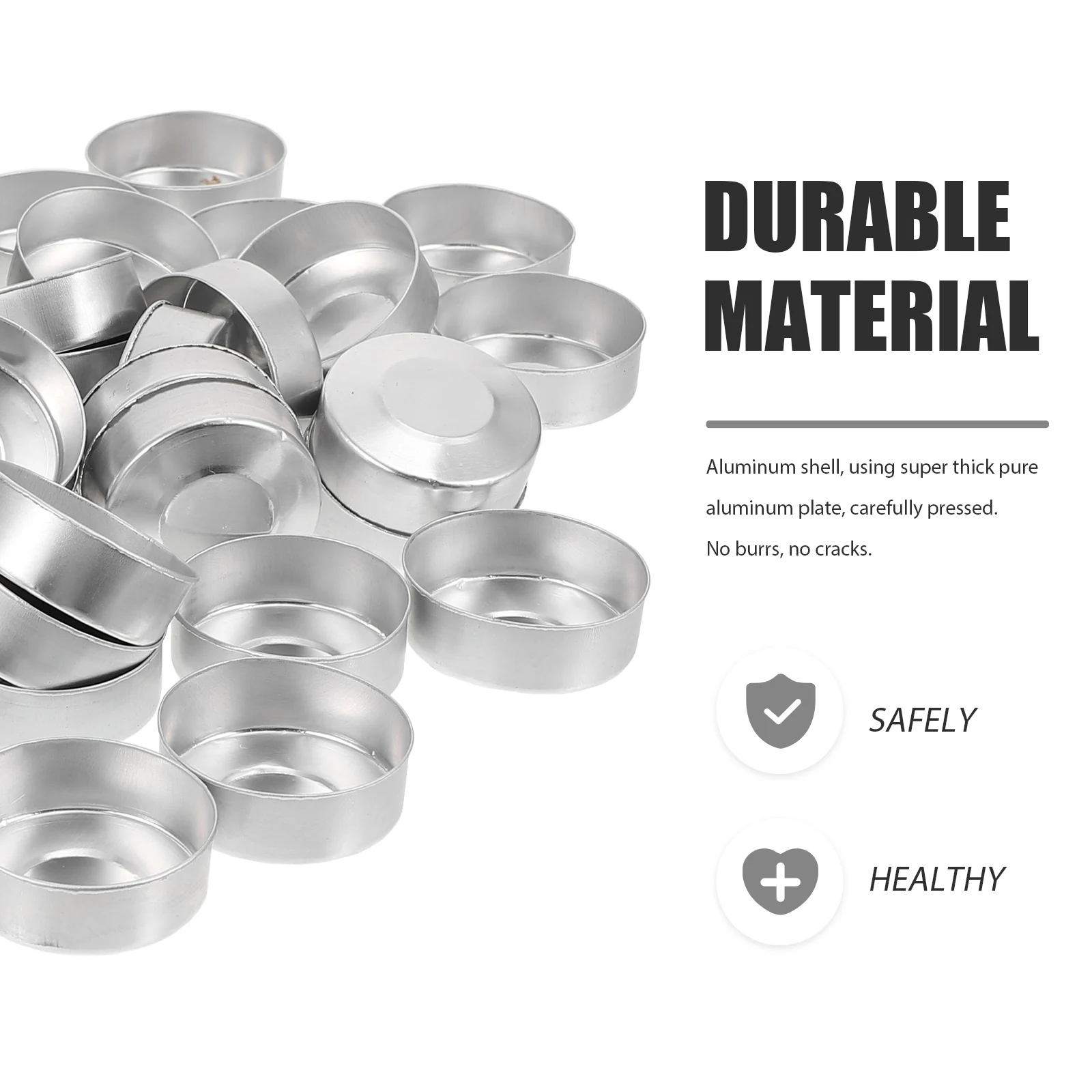 

200 Sets Aluminum Tea Light Holder Shell Wick Decorate Tealight Container Cups Making High Temperature DIY Scented