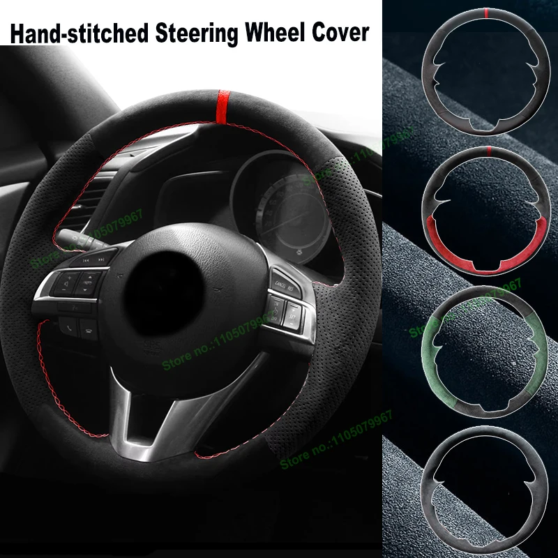 

Нескользящий кожаный чехол на руль из алькантары с ручной вышивкой для Mazda 3 Axela 6 Atenza 2 CX-5 2013-2017, интерьер