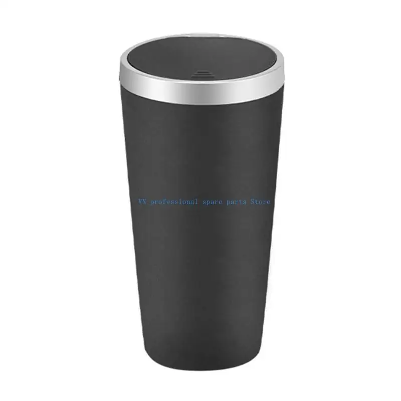 41XA السيارات سلة المهملات منفضة سجائر مانعة للتسرب حامل الكأس سيارة حاوية القمامة مع غطاء المنظم صندوق تخزين دلو مقاوم للماء #3