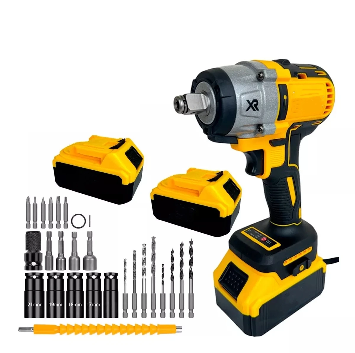 

Two Lithium Electric Impact Wrench Powerful 280Nm Brushless Impact Electric Wrench Set