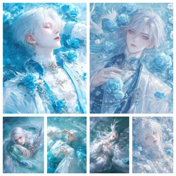 Diy 5D Diamond Painting New Collection 2024 Anime Male Full Rhinestone Art Mosaic Embroidery Animals Wall Decor